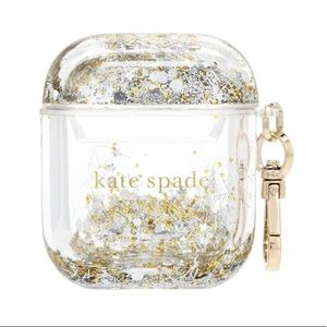 KATE SPADE Gold Heart Liquid Glitter AirPods Case